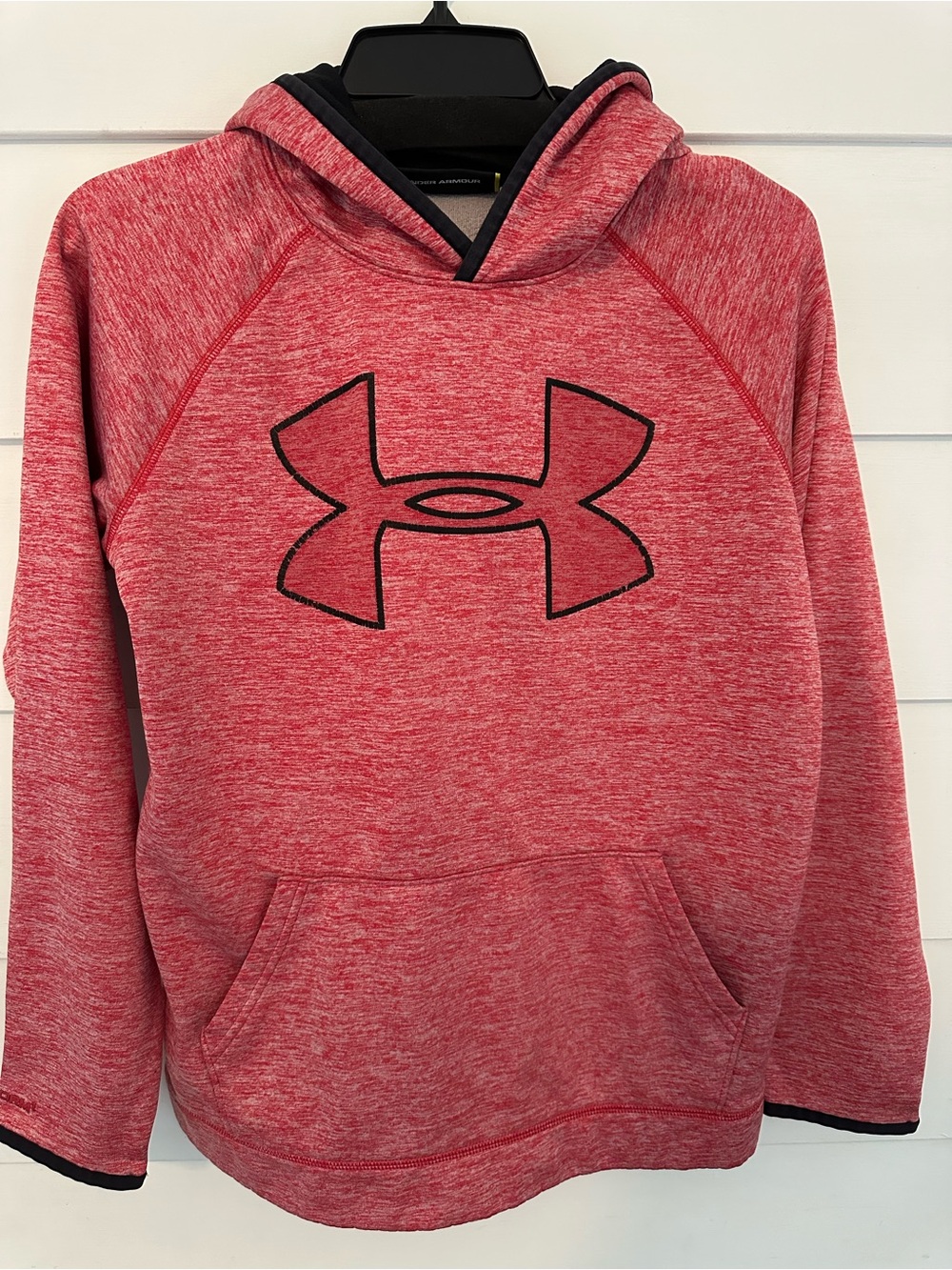 Under Armour Boys Youth XL (18–20) Red Heather Big Logo Hoodie